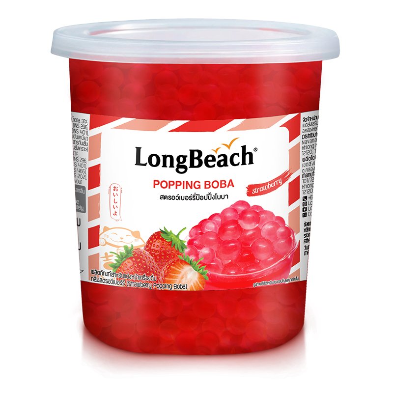 LongBeach Strawberry Popping Boba